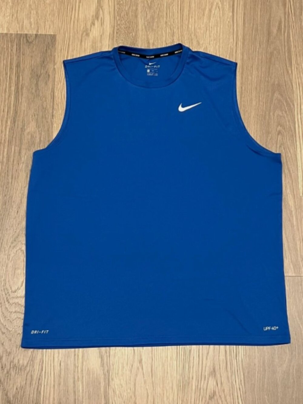 XXL 2XL NIKE Mens Swim Essential Hydroguard Dri-Fit Tank Top Shirt UPF 40+ Blue